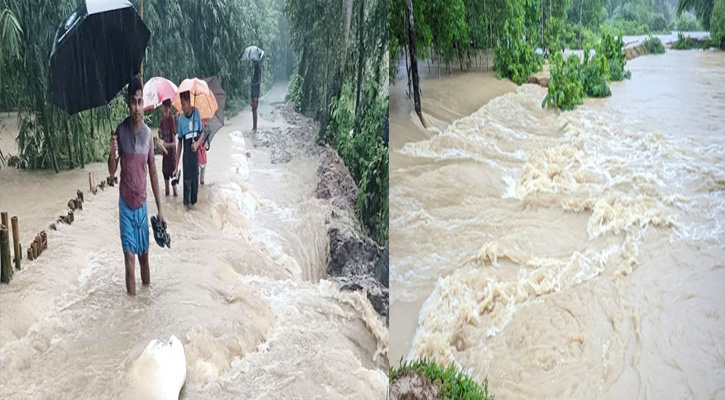ফেনীতে তিন নদীর বাঁধ ভেঙে ৩০টি গ্রাম প্লাবিত