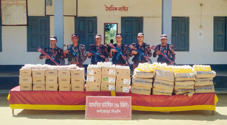 সীমান্তে বিজিবির অভিযানে ১২ লাখ টাকার মাদক ও কসমেটিকস জব্দ