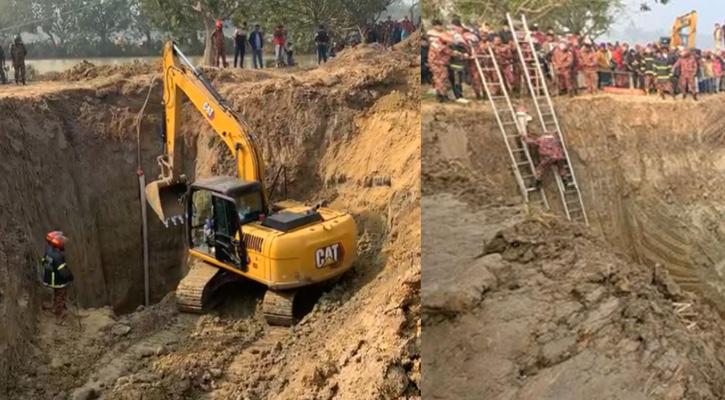 ২৭ ঘণ্টা অতিক্রান্ত, ৪২ ফুট খুঁড়েও শিশুটির সন্ধান মেলেনি