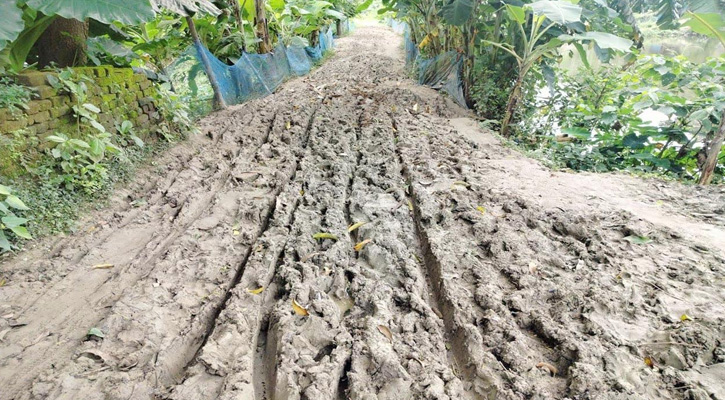আত্রাইয়ে পাইকড়া–বাজেধনেশ্বর রাস্তার বেহাল দশা, জনদুর্ভোগ চরমে