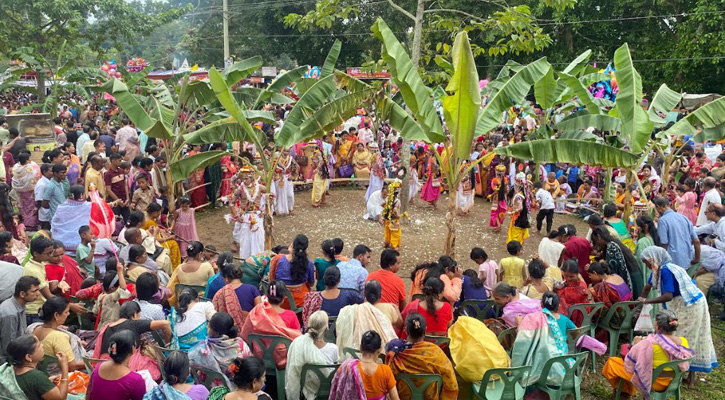 কমলগঞ্জে রাখাল নৃত্যের মধ্য দিয়ে শুরু মহারাসলীলা