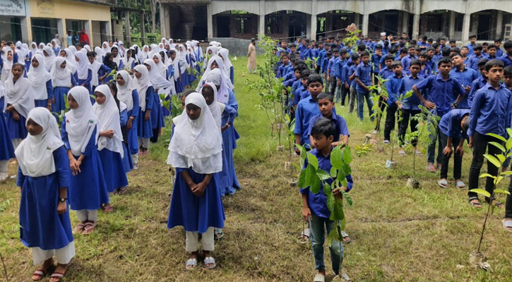 উজিরপুরে রহিমা-ফাতেমা ফাউন্ডেশনের উদ্যোগে শিক্ষার্থীদের মাঝে বৃক্ষরোপণ কর্মসূচি