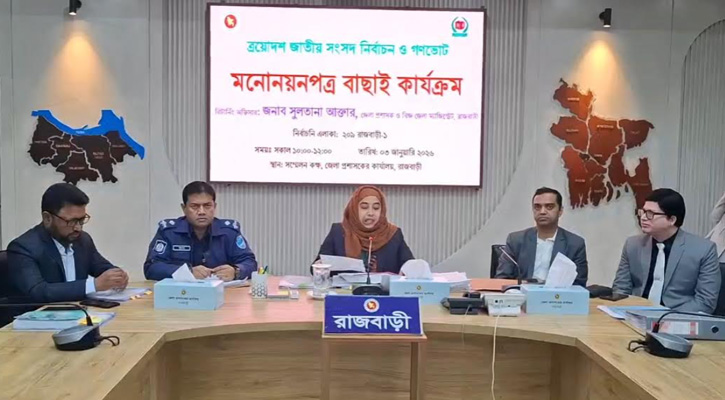 রাজবাড়ীতে ১৬ প্রার্থীর মধ্যে ১১ জনের মনোনয়নপত্র বৈধ ঘোষণা