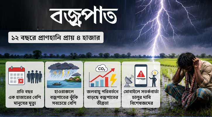 বজ্রপাতে মরছে কৃষক,বাড়ছে মৃত্যুর মিছিল