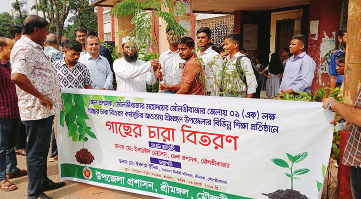 শ্রীমঙ্গলে ১৫ হাজার গাছের চারা বিতরণ কর্মসূচির উদ্বোধন করেন জেলা প্রশাসক