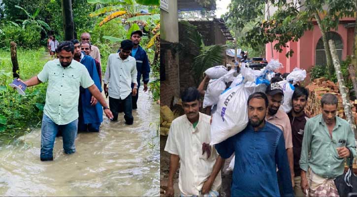 আনোয়ারায় বন্যাকবলিত মাঝে চেয়ারম্যান প্রার্থী নুরুল কবির রানার ত্রাণ বিতরণ