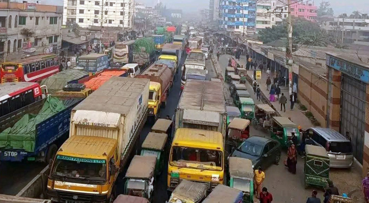 গাজীপুরে দুই মহাসড়কে ৫০ কিলোমিটার যানজট