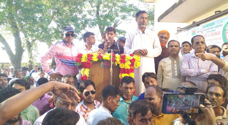 মধ্যনগরে আনিসুল হকের নেতৃত্বে ধানের শীষের প্রচারণা মিছিল ও সমাবেশ