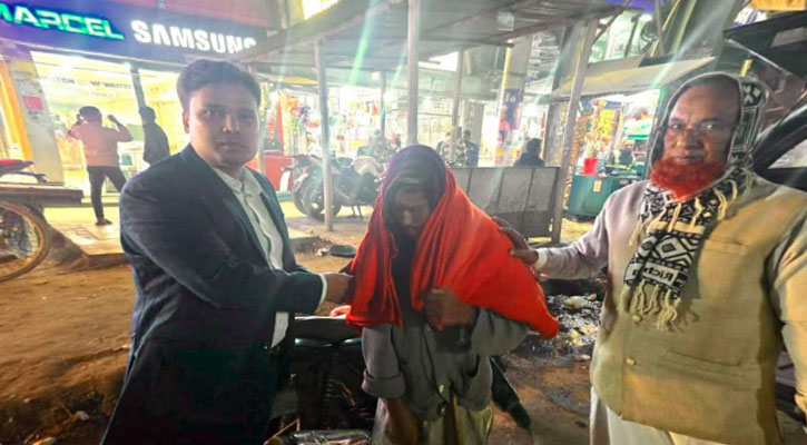 ত্রিশালে জেঁকে বসেছে শীত, ইউএনও‍‍`র কম্বল বিতরন
