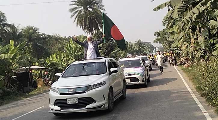 উজিরপুরে জামায়াতে ইসলামের দাঁড়িপাল্লার সমর্থনে মোটর শোভাযাত্রা