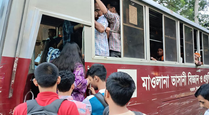 ড্রাইভার সংকট;নেই পর্যাপ্ত বাস;চরম ভোগান্তিতে মাভাবিপ্রবি র শিক্ষার্থীরা