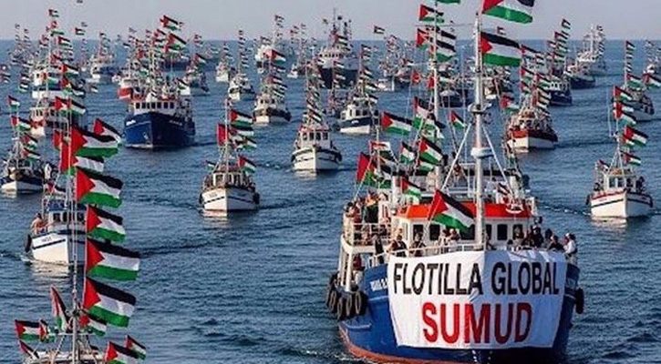 গাজার জন্য ত্রাণবাহী জাহাজবহরকে আটকাতে ব্যর্থ হলো ইসরায়েল
