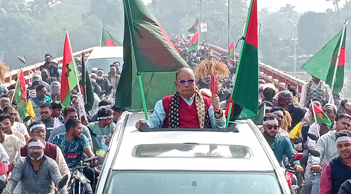 নওগাঁ-২ আসনে বিএনপির বিশাল মোটরসাইকেল শোডাউন