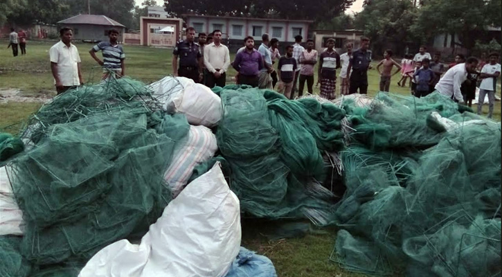 ফরিদপুরে ৮ লাখ টাকার ‘চায়না জাল’ ধ্বংস, একজনের কারাদণ্ড