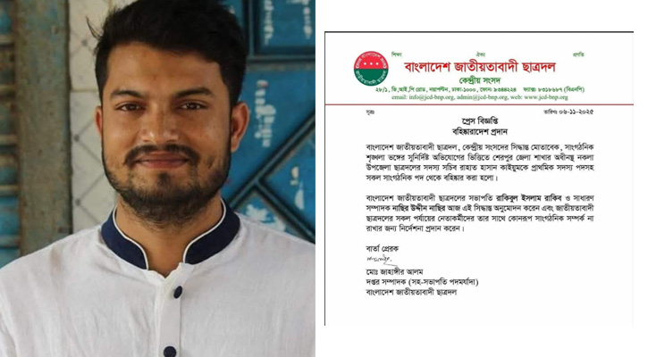 শেরপুরে কৃষি কর্মকর্তাকে পেটানোর অভিযোগ: উপজেলা ছাত্রদলের সদস্য সচিব বহিস্কার