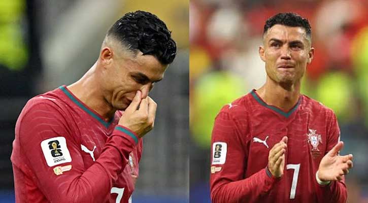 কান্নায় ভেঙে পড়েন রোনালদো