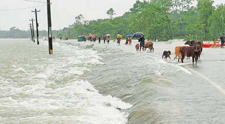 উজানের ঢলে ৫ জেলায়  বন্যার আশঙ্কা