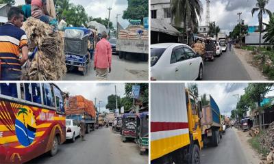 বোয়ালমারীতে একই সড়কে চার হাট, চরম যানজট
