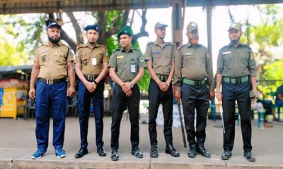 ঈদ উপলক্ষে ভাঙ্গুড়া রেলস্টেশনে আনসার ও ভিডিপি মোতায়েন