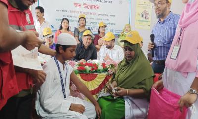 শেরপুরে টাইফয়েড টিকাদান কর্মসূচির উদ্বোধন: টিকা পাবে ৩ লাখ ৮৩ হাজার শিশু
