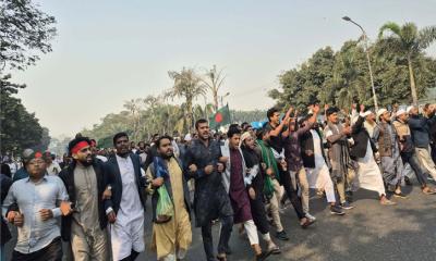 একের পর এক মিছিল নিয়ে মানিক মিয়া এভিনিউমুখী মানুষের ঢল