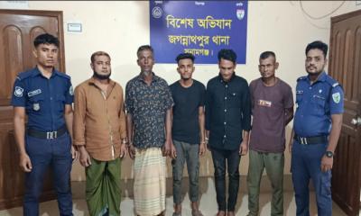 জগন্নাথপুরে বিশেষ অভিযানে পরোয়ানাভুক্ত আসামিসহ গ্রেফতার ৫
