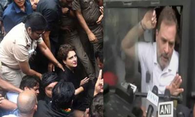 দিল্লিতে  রাহুল গান্ধী ও প্রিয়াঙ্কা গান্ধী আটক