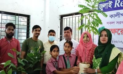 কালীগঞ্জে পৌরসভার উদ্যোগে সেলাই মেশিন ও গাছের চারা বিতরণ