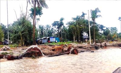 ভোলার রাজাপুরের শেষ স্মৃতিটুকুও নদীগর্ভে বিলীন হওয়ার পথে