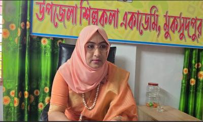 মুকসুদপুর উপজেলা শিল্পকলা একাডেমি পরিদর্শনে ইউএনও তাসনিম আক্তার