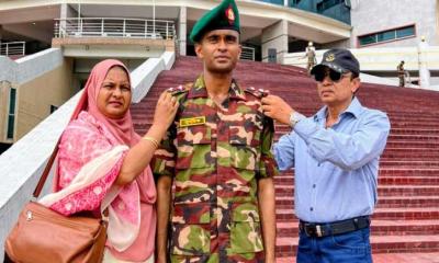সেনাবাহিনীর লেফটেন্যান্ট পদে কমিশন পেলেন মোরেলগঞ্জের সন্তান নিলয়