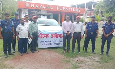 কুড়িগ্রামে যাত্রী হয়রানি বন্ধে বিআরটিএর অভিযান