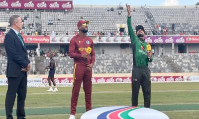 ওয়েস্ট ইন্ডিজের বিপক্ষে টসে হেরে ব্যাটিংয়ে বাংলাদেশ