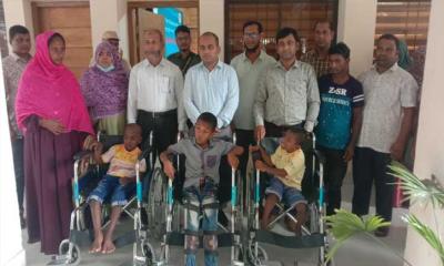 পার্বতীপুরে বিশেষ চাহিদাসম্পন্ন শিশু ও প্রতিবন্ধী ব্যক্তিদের মাঝে সহায়ক উপকরণ বিতরণ