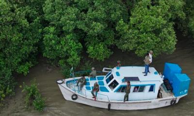 ড্রোন ব্যবহার করে সুন্দরবন থেকে অবৈধ মাছসহ নৌকা আটক