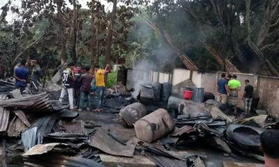 গুইমারায় ১৯ দোকান পুড়ে ছাই, নিঃস্ব ব্যবসায়ীরা — ক্ষয়ক্ষতি প্রায় ২ কোটি টাকা