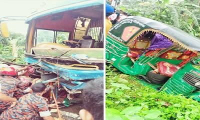 তারাকান্দায় বাসচাপায় অটোরিকশার পাঁচ যাত্রী নিহত