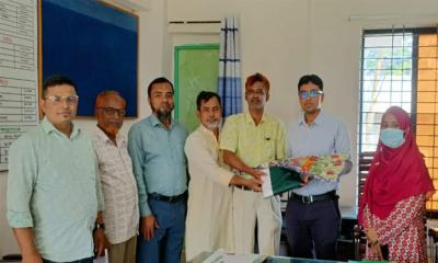 মুকসুদপুরে কৃষি অফিসার মোঃ বাহাউদ্দিন শেখকে বিদায় সংবর্ধনা