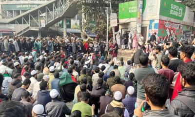 হাদি হত্যার বিচার দাবিতে আবারও শাহবাগ অবরোধ