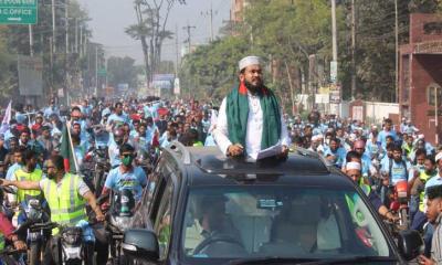 লক্ষ্মীপুরে দলীয় প্রার্থী সঙ্গে নিয়ে জামায়াতের মটরশোভাযাত্রা