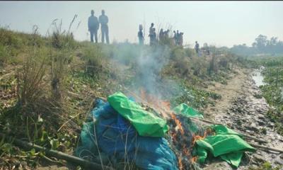 আত্রাইয়ে ভ্রাম্যমাণ আদালতের অভিযানে অবৈধ ‘কচ জাল’ জব্দ ও পুড়িয়ে ধ্বংস