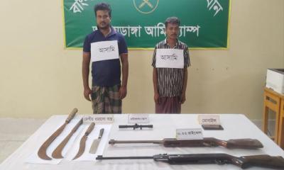 চুয়াডাঙ্গায় অস্ত্রসহ দুই সন্ত্রাসী আটক