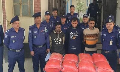 সিরাজগঞ্জে ৪৩ কেজি গাঁজা ও ট্রাকসহ তিন মাদক কারবারি আটক