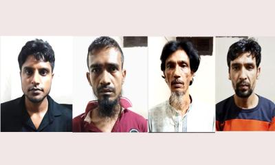 কালীগঞ্জে ৪ মাদক ব্যবসায়ী গ্রেফতার