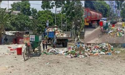 চাঁদপুর শহরে ছায়াবানী মোড়ে ময়লার ডাস্টবিন মিশন রোডে, অসন্তোষ স্থানীয়রা