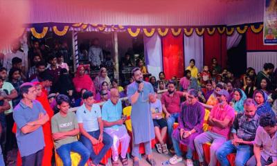 দুর্গাপূজায় মন্দিরে মন্দিরে খোঁজখবর নিলেন আহসান উল্লাহ্ শিকদার তমাল