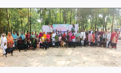 কালিয়াকৈরে ‘হোপ ফর চিলড্রেন’ প্রজেক্টের আয়োজনে ছাগল বিতরণ