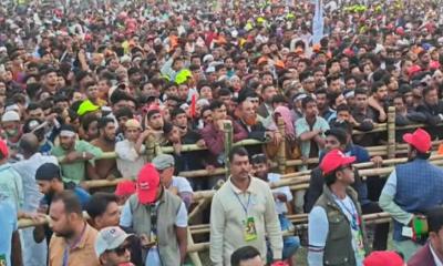 কানায় কানায় পূর্ণ সরাইল কুট্টাপাড়া খেলার মাঠ, মিছিল আর স্লোগানে মুখর