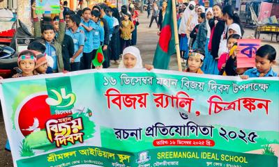 নানা আয়োজনে শ্রীমঙ্গল আইডিয়াল স্কুলে মহান বিজয় দিবস উদযাপন