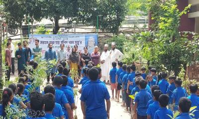 সাবেক মন্ত্রী মুন্নুর স্মরণে শাকিল মোল্লার উদ্যোগে দোয়া মাহফিল ও চারা বিতরণ